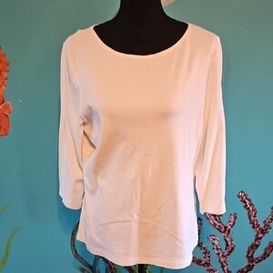 Croft & Barrow Classic White Long Sleeve Top